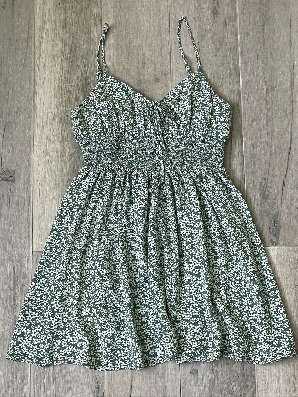 LA Hearts Green Floral Smocked Cami Mini Dress Size Small